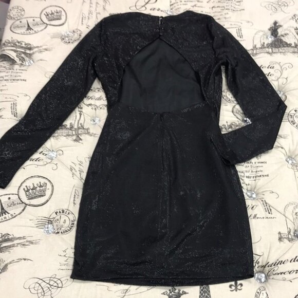 Bartdot Open Back Metallic Long Sleeve Minidress - Picture 6 of 6
